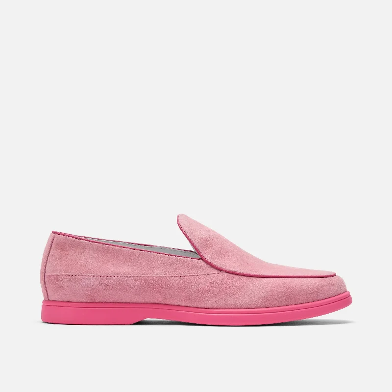 Men's loafers with a memory foam insoleAlessandro Pink Suede Venetian Loafers