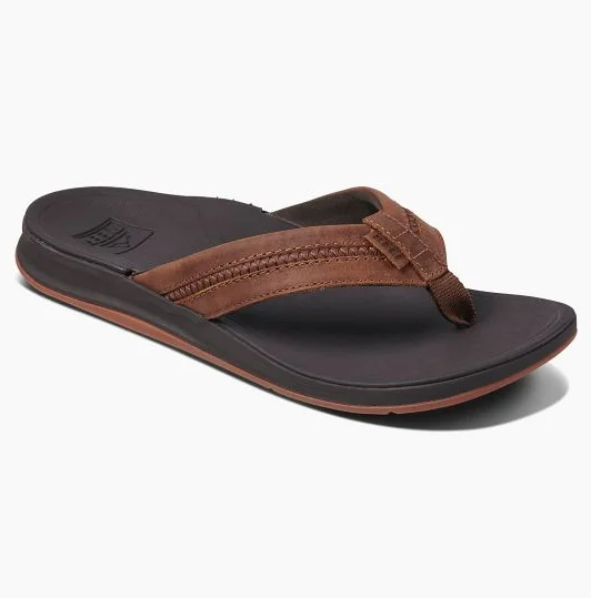 Men's sandals with a flexible sole for easy movementReef Ortho Bounce Coast Brown Leather Strap Men's sandals with a flexible sole for easy movementReef Ortho Bounce Coast Brown Leather Strap