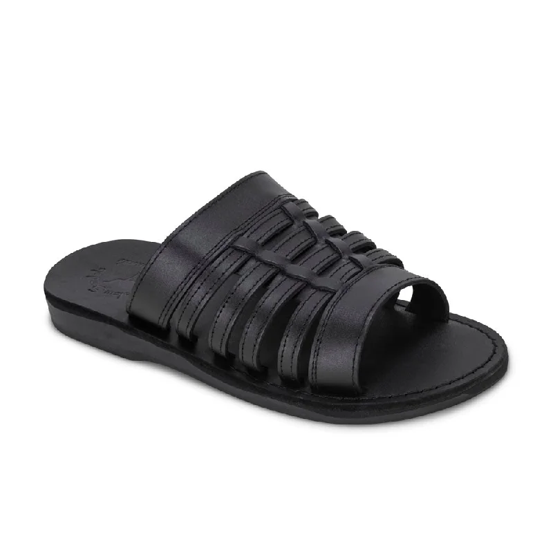 Men's sandals with a decorative buckle or charmMen's sandals with a decorative buckle or charmAdam - Caged Leather Slide Sandal | Black Men's sandals with a decorative buckle or charmMen's sandals with a decorative buckle or charmAdam - Caged Leather Slide Sandal | Black