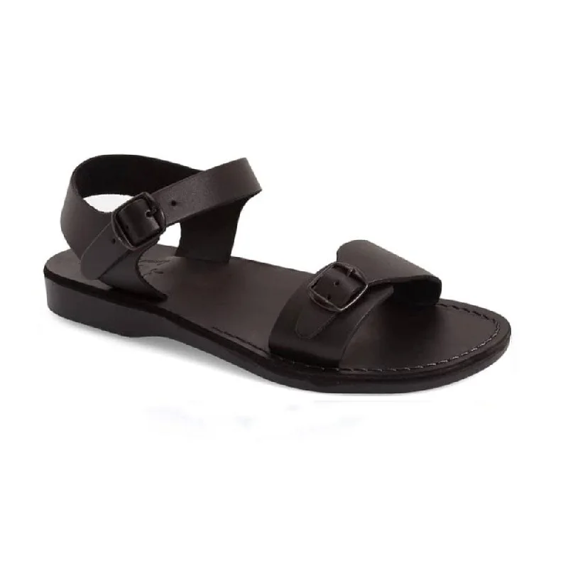 Men's sandals with a perforated leather upper for ventilationMen's sandals with a perforated leather upper for ventilationThe Original - Leather Adjustable Buckle Sandal | Black