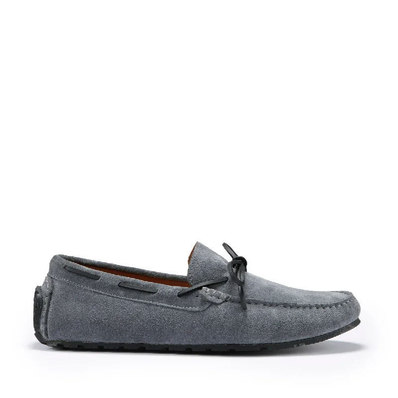 Men's loafers with a memory foam insoleTyre Sole Laced Driving Loafers, slate grey suede Men's loafers with a memory foam insoleTyre Sole Laced Driving Loafers, slate grey suede
