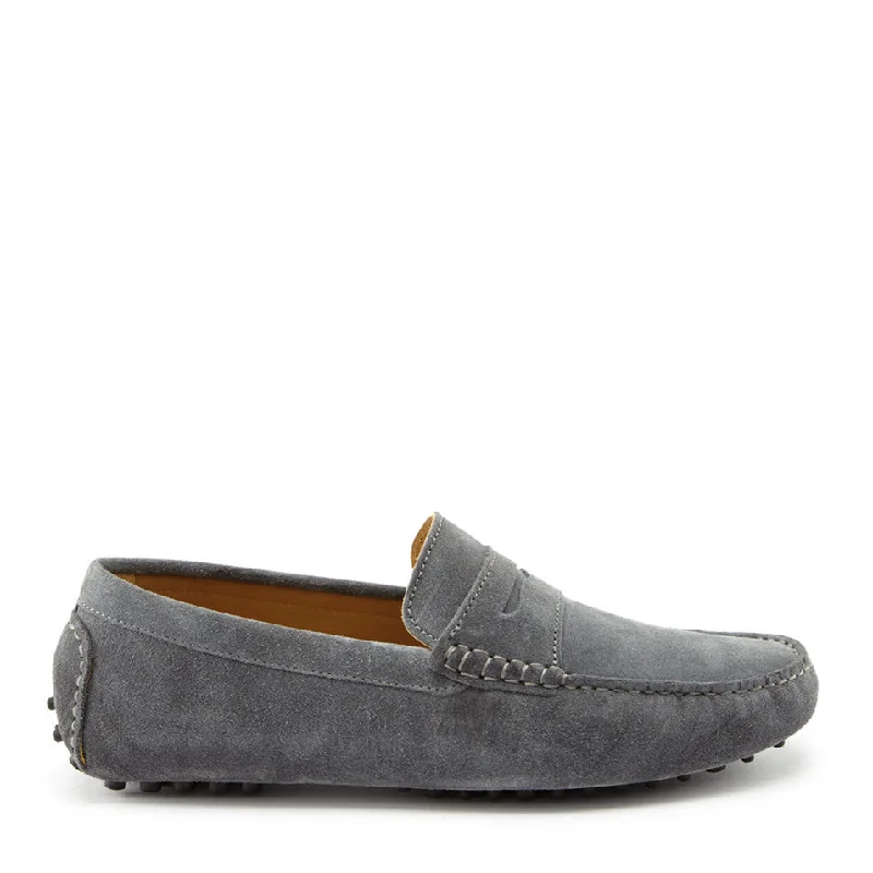 Men's loafers with a stretchy side panel for a better fitPenny Driving Loafers, slate grey suede
