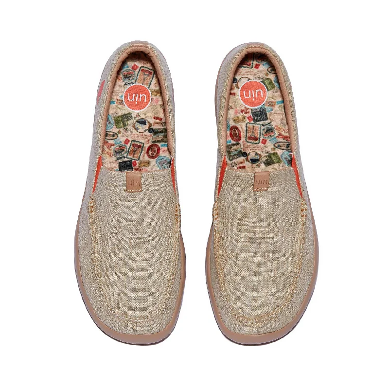 Men's loafers with a smooth leather finishLight Khaki Nerja Men