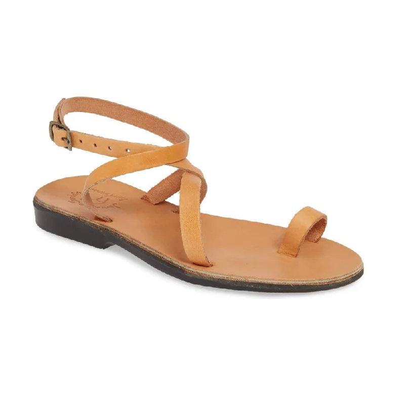 Flip - flop style men's sandals for beach wearMara - Leather Thin Ankle Strap Sandal | Tan Flip - flop style men's sandals for beach wearMara - Leather Thin Ankle Strap Sandal | Tan
