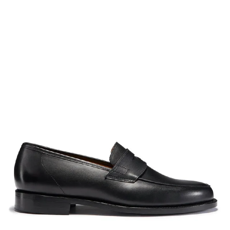 Men's loafers with a perforated leather upper for ventilationBlack Leather Loafers, Welted Leather Sole Men's loafers with a perforated leather upper for ventilationBlack Leather Loafers, Welted Leather Sole