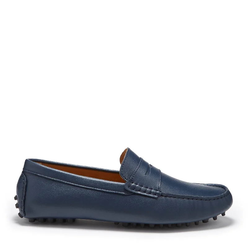 Men's loafers with a low - heeled designPenny Driving Loafers, french navy leather