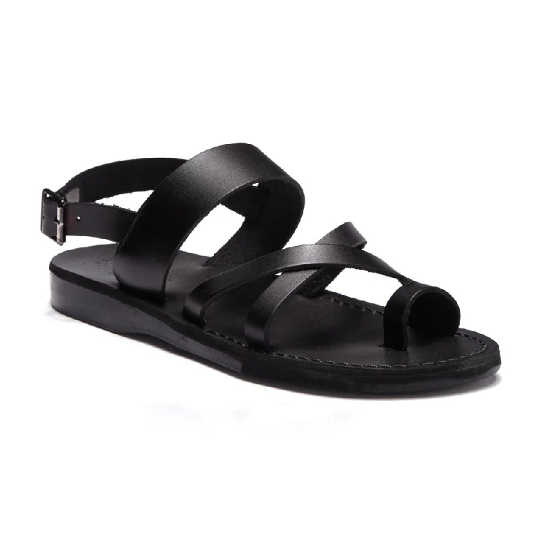 Men's sandals with a decorative buckle or charmMen's sandals with a decorative buckle or charmAmos - Leather Ankle Strap Flat Sandal | Black Men's sandals with a decorative buckle or charmMen's sandals with a decorative buckle or charmAmos - Leather Ankle Strap Flat Sandal | Black
