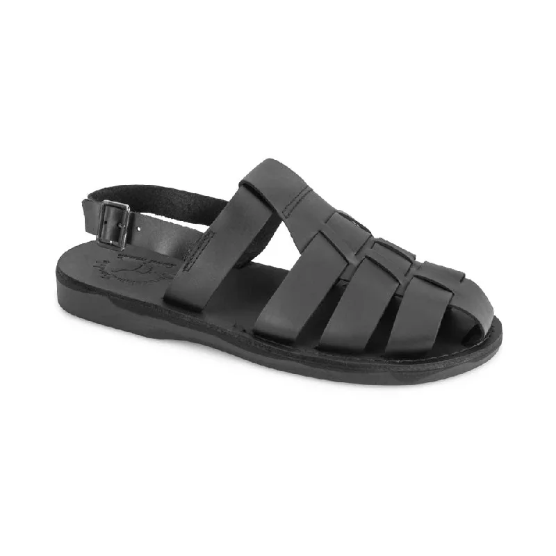 Men's sandals with a stretchy strap for a better fitMen's sandals with a stretchy strap for a better fitMichael - Closed Toe Leather Fisherman Sandal | Black
