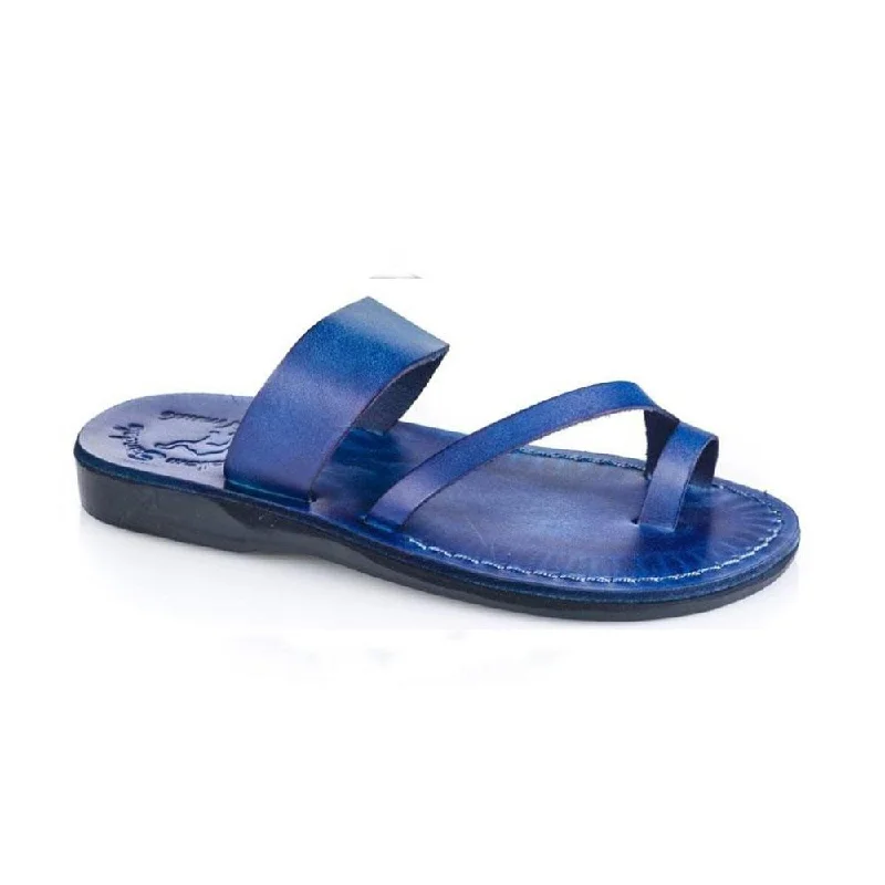 Men's sandals with a cushioned footbedZohar - Leather Toe Ring Sandal | Blue
