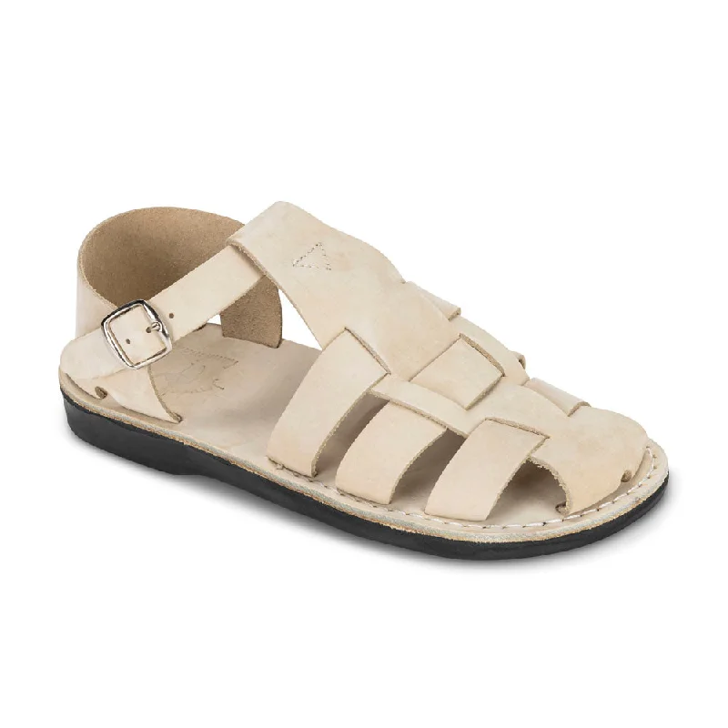 Men's sandals with a durable outer soleMen's sandals with a durable outer soleDaniel - Leather Fisherman Sport Sandal | White Nubuck Men's sandals with a durable outer soleMen's sandals with a durable outer soleDaniel - Leather Fisherman Sport Sandal | White Nubuck