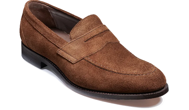 Men's leather loafers with a penny slotSt Pauls - Castagnia Suede