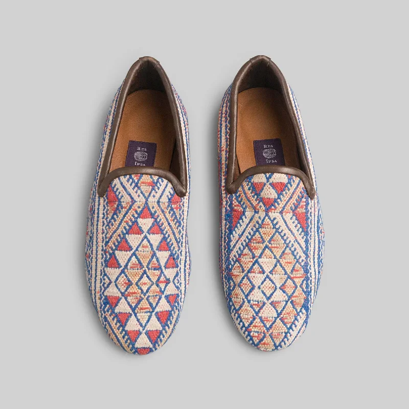 Men's loafers with a perforated leather upper for ventilationMen's Kilim Loafer Size 7