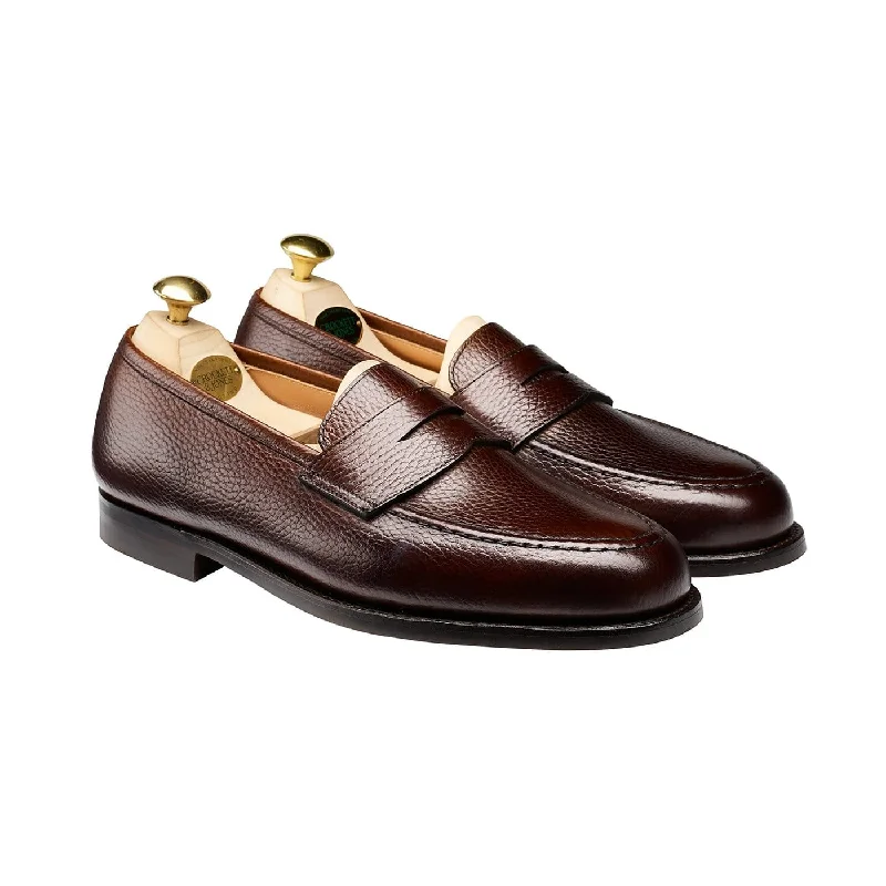 Men's loafers with a low - heeled designBoston Dark Brown Country Calf Grain