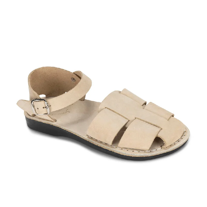 Men's leather sandals with an adjustable strapMen's leather sandals with an adjustable strapGemma - Leather Adjustable Strap Sandal | White Nubuck