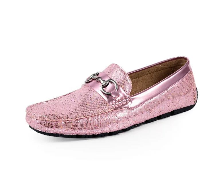 Men's loafers with a moc - toe designSamson Pink