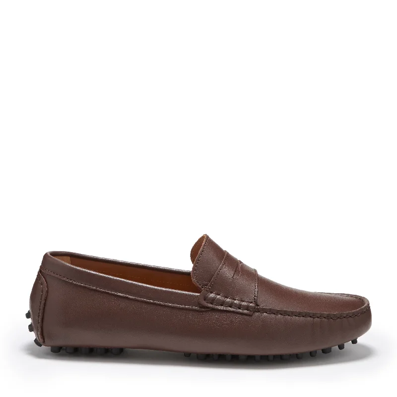 Men's loafers with a memory foam insolePenny Driving Loafers, brown leather