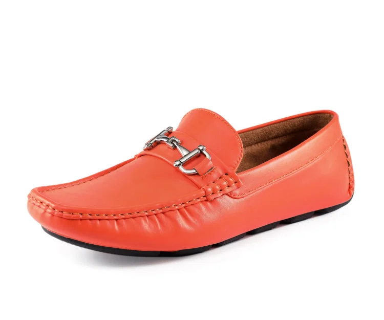 Men's loafers with a leather lacing systemTrentino Orange