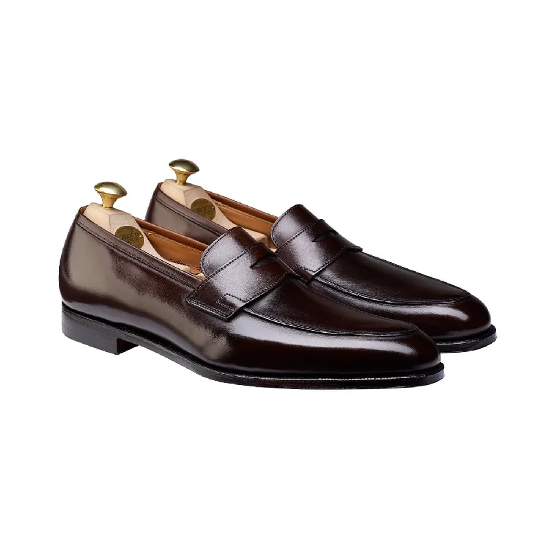 Men's loafers with a memory foam insoleCrawford Dark Brown Antique Calf