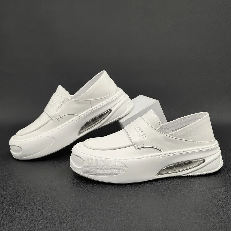 Men's loafers with a memory foam insoleMen Casual Minimalist Leather Thick Soled Loafers