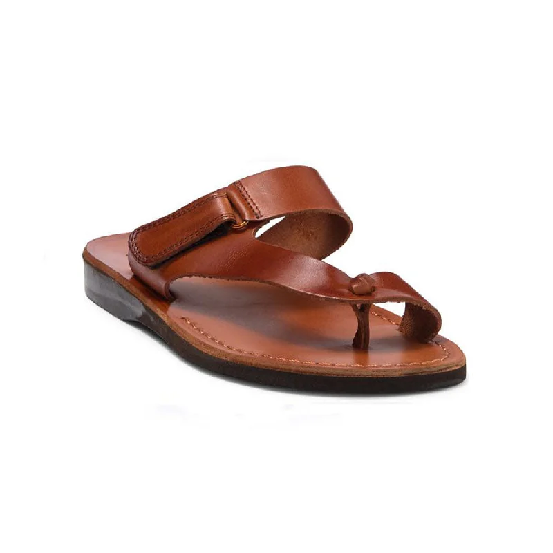 Men's sandals in a neutral color like black or brownMen's sandals in a neutral color like black or brownRafael - Leather Velcro Strap Sandal | Honey