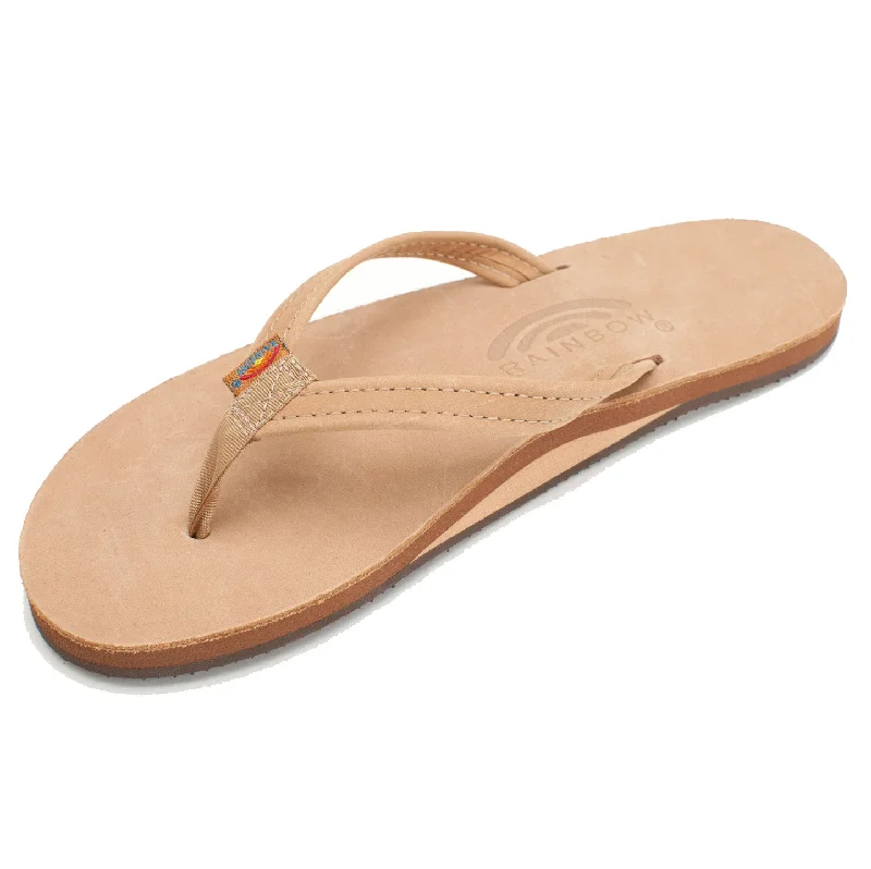 Men's sandals with a stretchy strap for a better fitRainbow Women's Sierra Brown Premier Leather Single Layer Narrow Strap 301ALTSNSRBRL