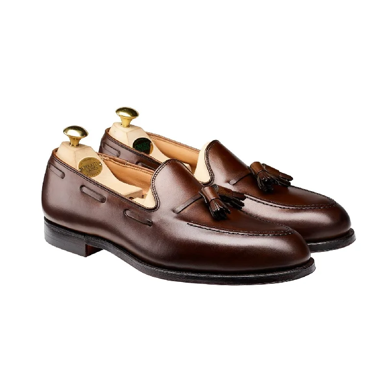 Men's loafers with a stretchy side panel for a better fitCavendish Dark Brown Burnished Calf