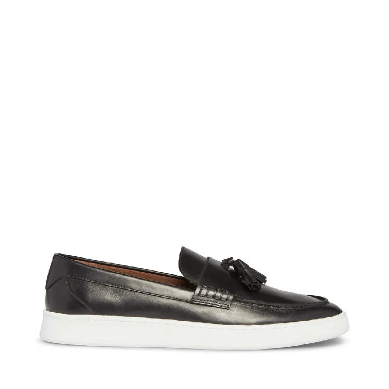 Men's loafers with a removable insole for cleaningHatfield Casual Shoe BLACK LEATHER
