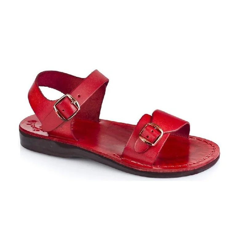 Men's sandals with a contrast stitching detailThe Original - Leather Adjustable Strap Sandal | Red Men's sandals with a contrast stitching detailThe Original - Leather Adjustable Strap Sandal | Red