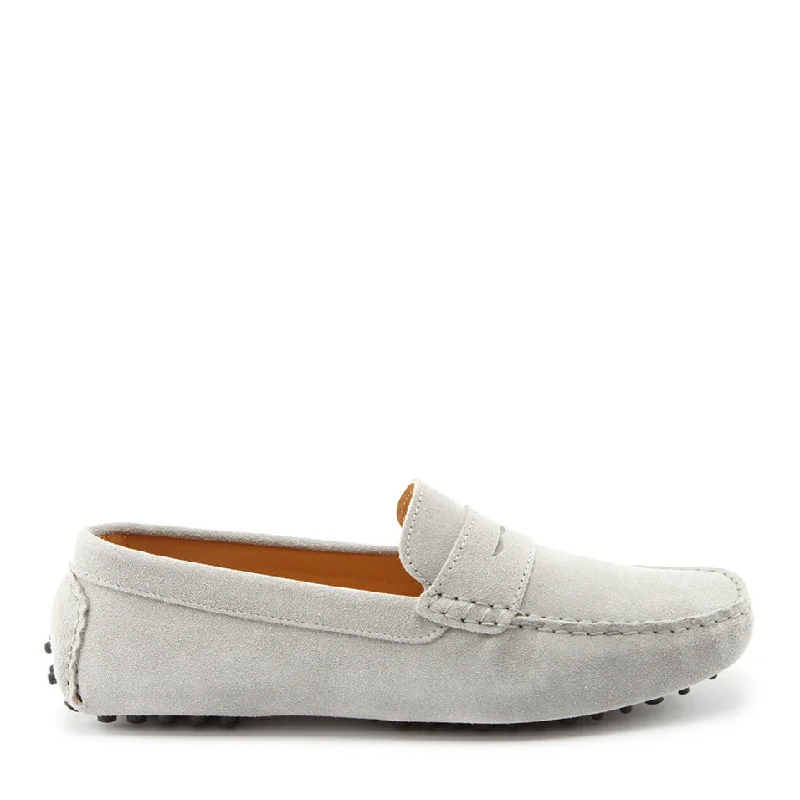 Men's loafers with a pointed toe for a stylish appearancePenny Driving Loafers, dove grey suede