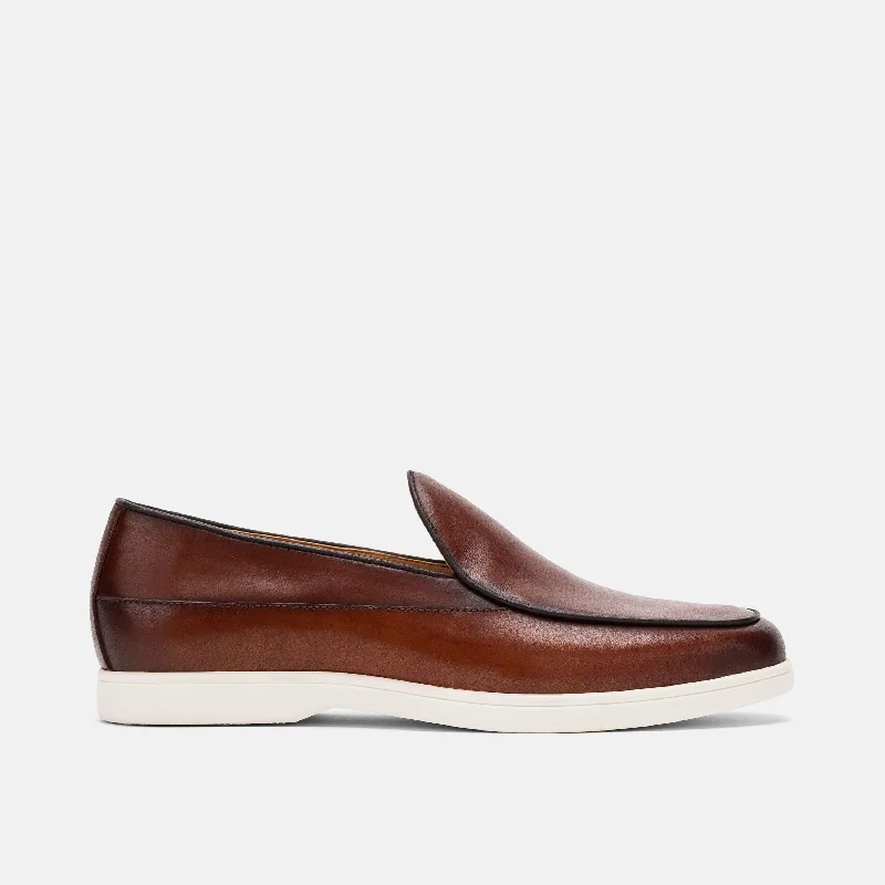 Men's loafers with a rubber sole for durabilityAlessandro Mahogany Leather Venetian Loafers
