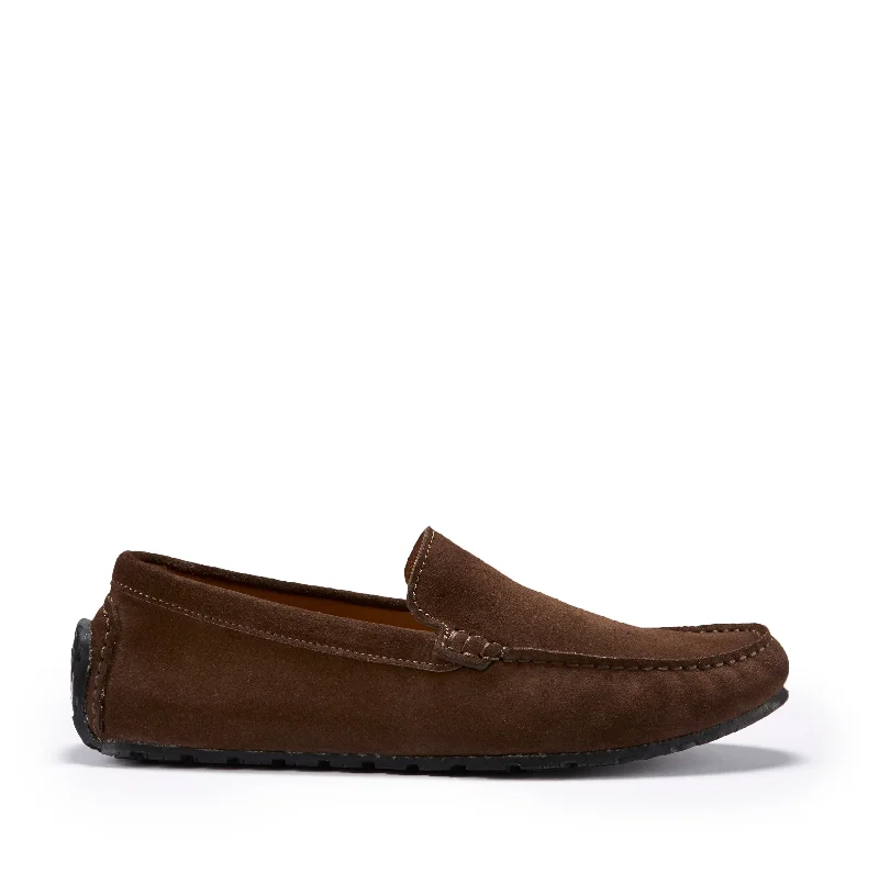 Men's loafers with a flexible sole for easy movementTyre Sole Driving Loafers, brown suede