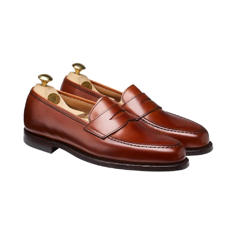 Men's loafers with a perforated leather upper for ventilationBoston Chestnut Burnished Calf