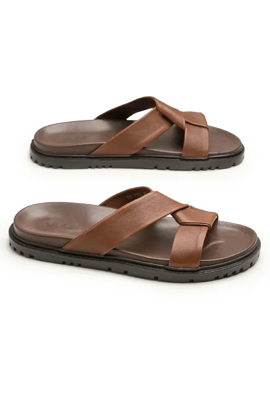 Men's slippers with a Velcro closure for easy on and off LOGO 7931 BRA