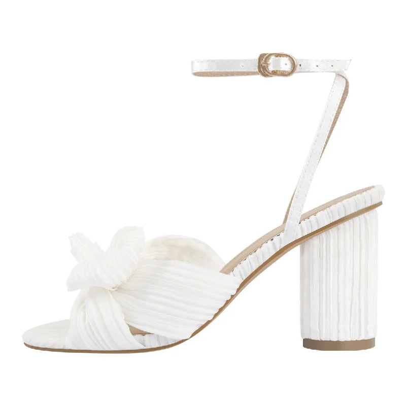 Men's sandals with a decorative buckle or charm Pleated Bow Cylindrical Chunky Heel Sandals Men's sandals with a decorative buckle or charm Pleated Bow Cylindrical Chunky Heel Sandals