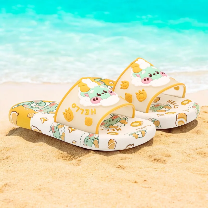 Men's slippers with a logo patch on the side Hello kids slipper