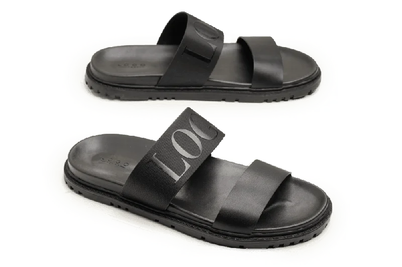 Men's slippers with a padded footbed for all - day comfort LOGO 7843 BKA