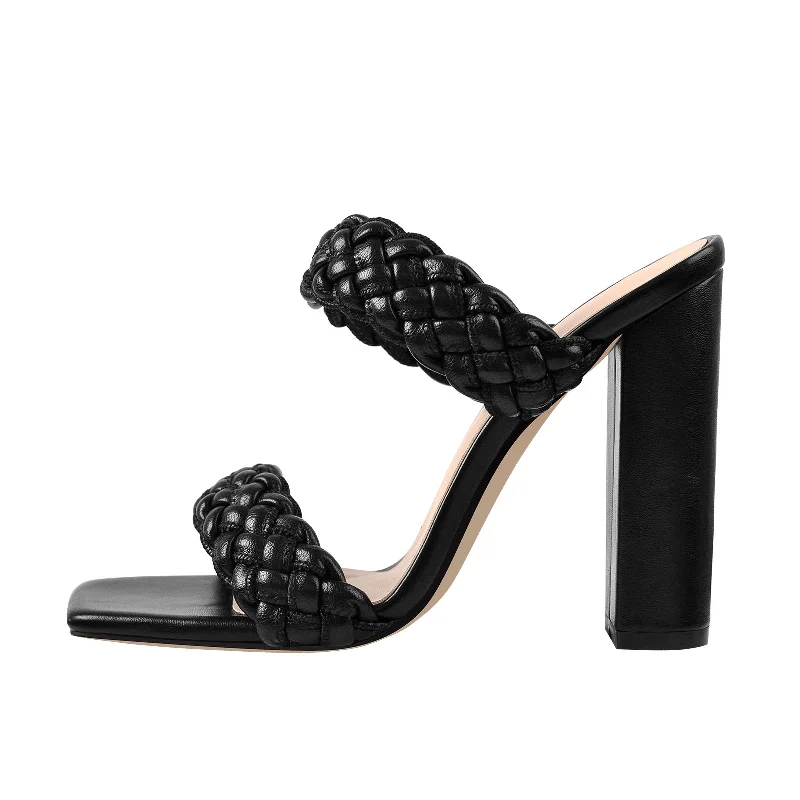 Men's leather sandals with an adjustable strap Black Open Toe Chunky High Heel Mules Sandals Men's leather sandals with an adjustable strap Black Open Toe Chunky High Heel Mules Sandals