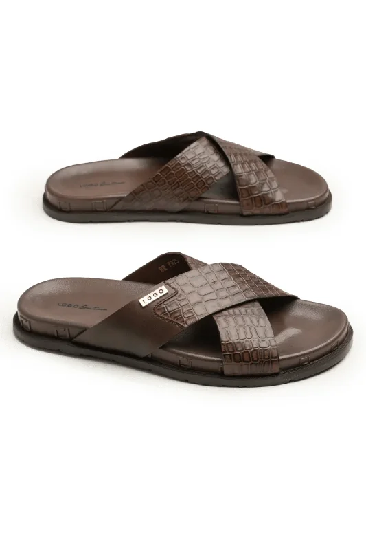 Men's slippers with a non - slip outsole for safety LOGO 7925 BRA