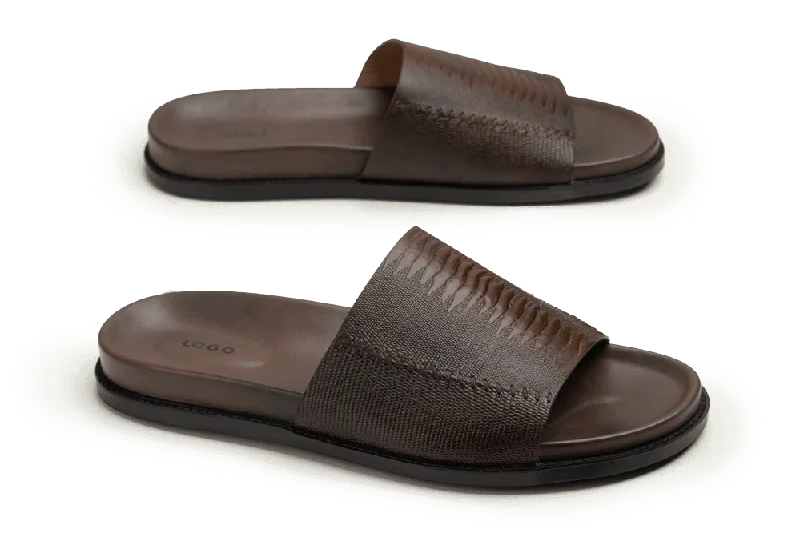 Men's slippers with a removable insole for cleaning LOGO 7866 BRA