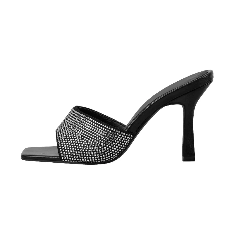 Men's sandals with a flexible sole for easy movement Rhinestone Square Open Toe Stilettos Sandals Men's sandals with a flexible sole for easy movement Rhinestone Square Open Toe Stilettos Sandals