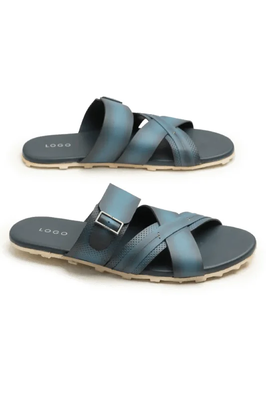 Men's slippers with a memory foam insole LOGO 7919 BLA