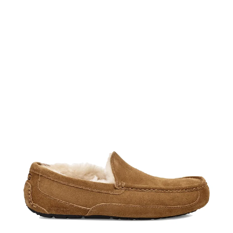 Men's slippers in a warm color like red or brown UGG Men's Ascot Suede Moccasin Slipper in Chestnut