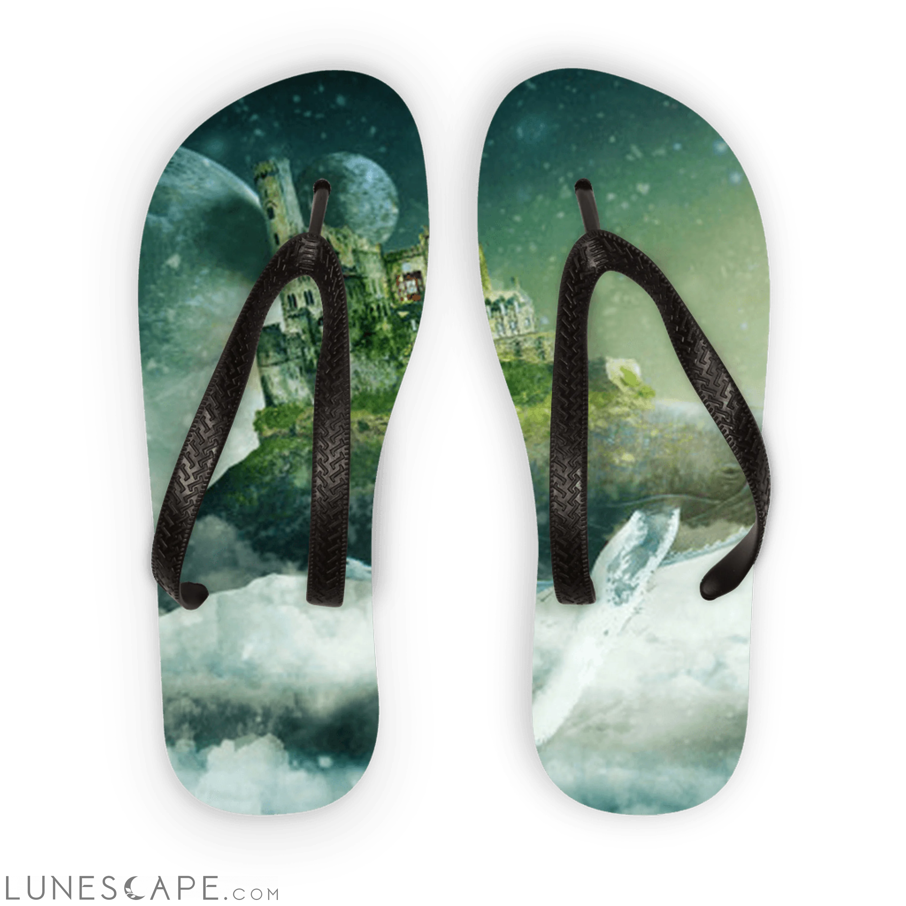 Flip - flop style men's sandals for beach wear Flying Over The World Adult Flip Flops