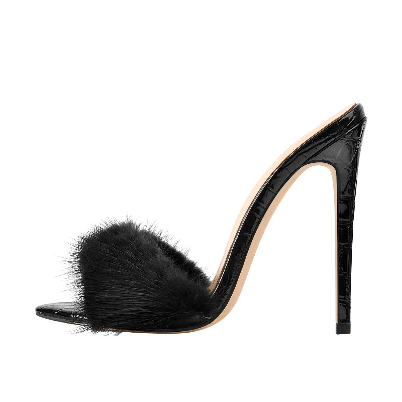 Men's sandals with a contrast stitching detail Feather Pointed Open Toe High Heel Sandals Men's sandals with a contrast stitching detail Feather Pointed Open Toe High Heel Sandals