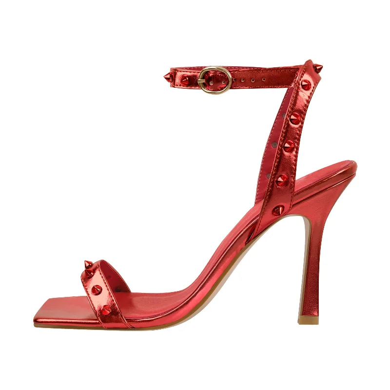 Men's leather sandals with an adjustable strap Onlymaker Sandals Rivet Ankle Strap Heels