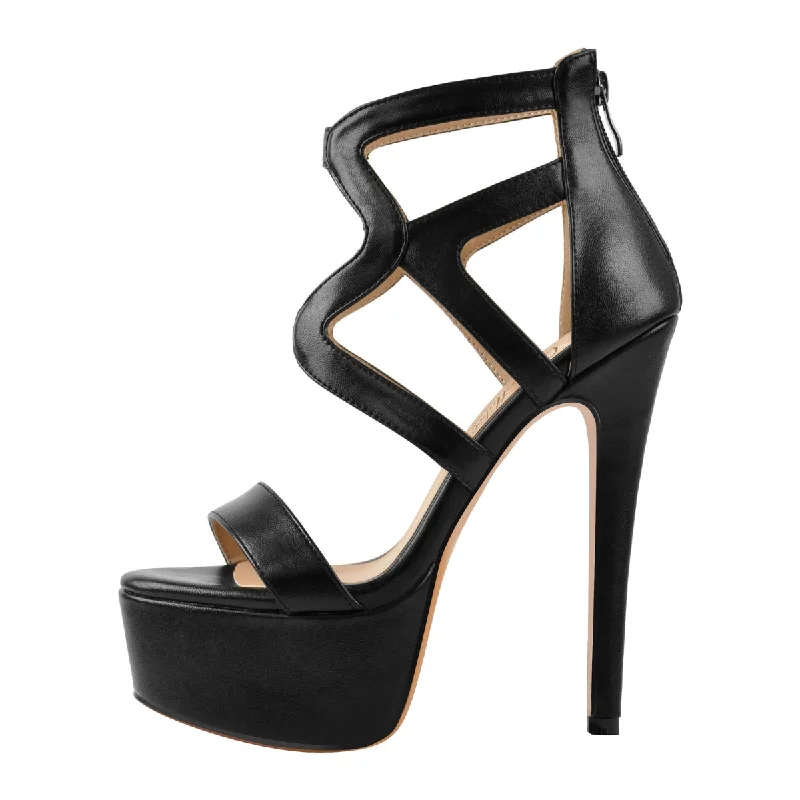Men's sandals with a contrast stitching detail Gladiator Platform Stiletto High Heel Sandals