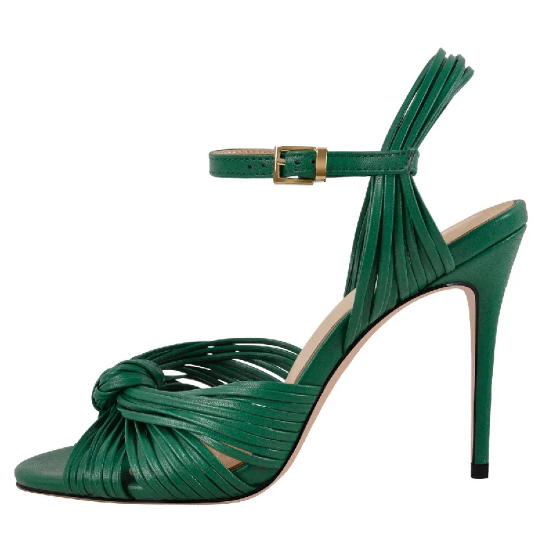 Men's sandals with a wide strap for support Round Toe Buckle Strap Stiletto Sandals