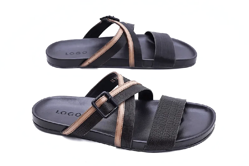 Men's slippers with a shock - absorbing midsole LOGO 7068 BRA