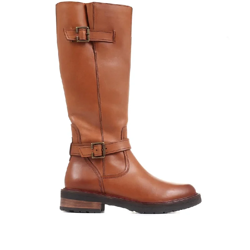 Men's slippers with a logo patch on the side Monique Knee High Boots - MONIQUE / 322 408