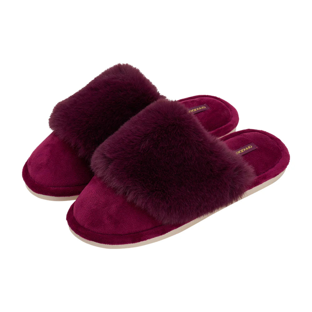 Men's slippers with a stretchy side panel for a better fit Slippers - Cosy Luxe - Mulberry